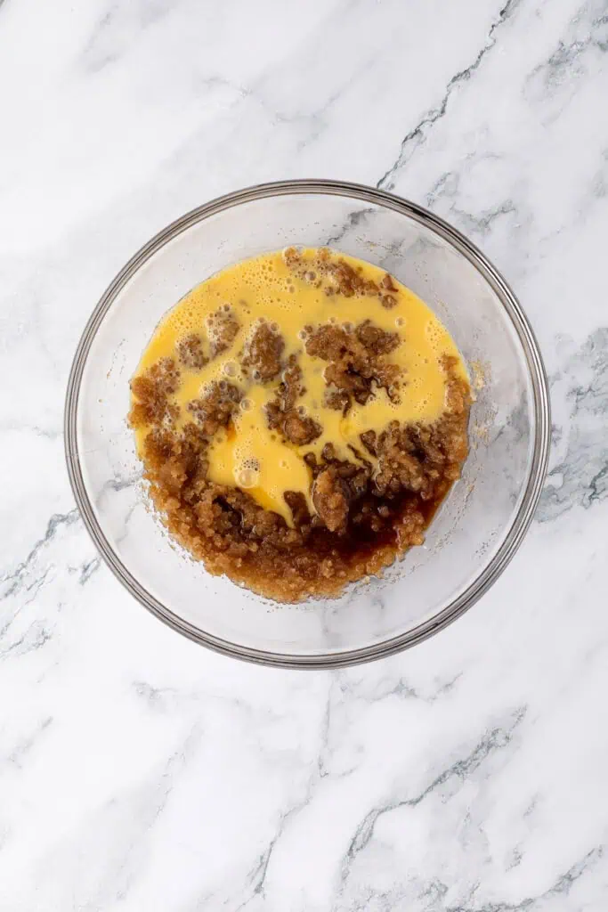 eggs and vanilla added to cookie dough mixture