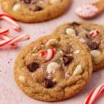 two peppermint chocolate chip cookies