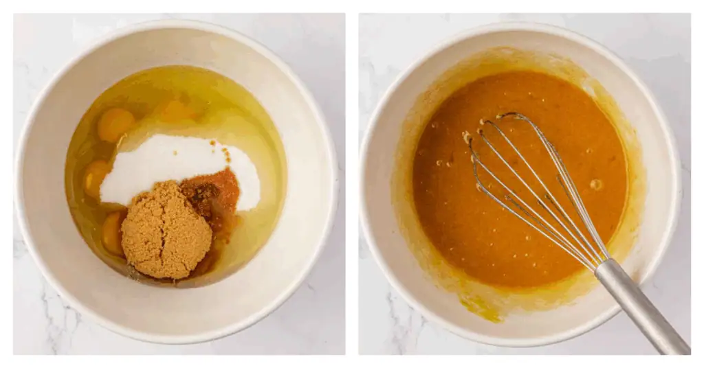 brownie wet ingredient whisked together