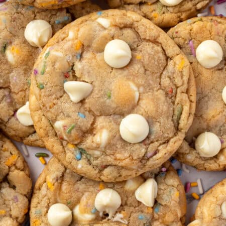 a bunch of birthday cake cookies