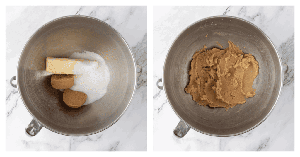 butter and sugars creamed together