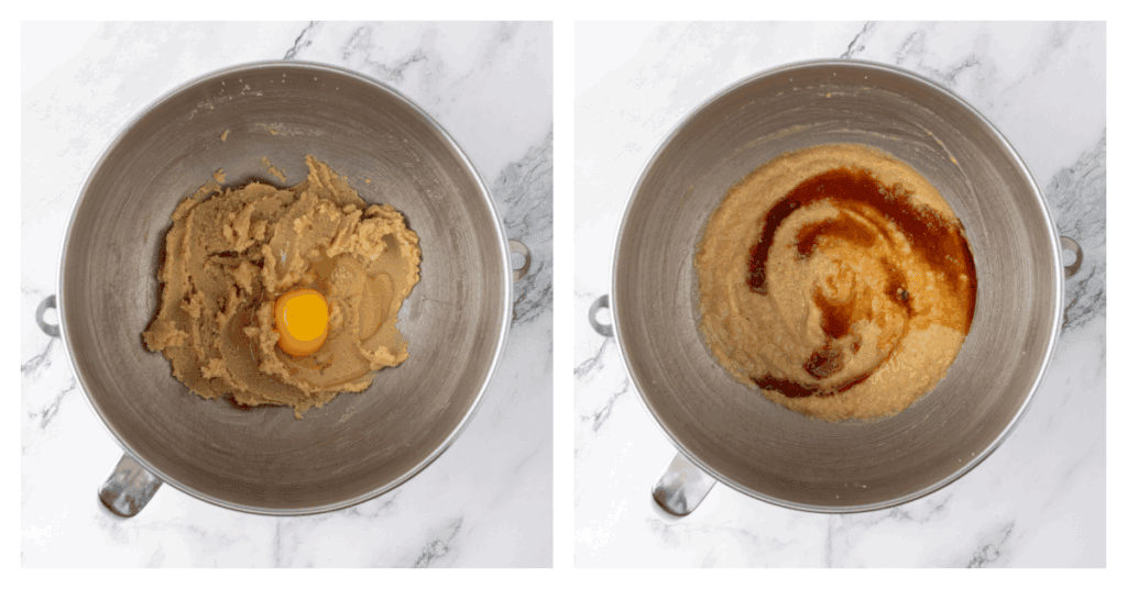 eggs and vanilla added to creamed mixture