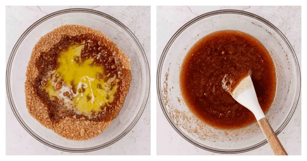 melted butter added to the crumb topping