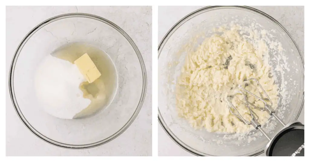 butter, oil and sugar creamed together