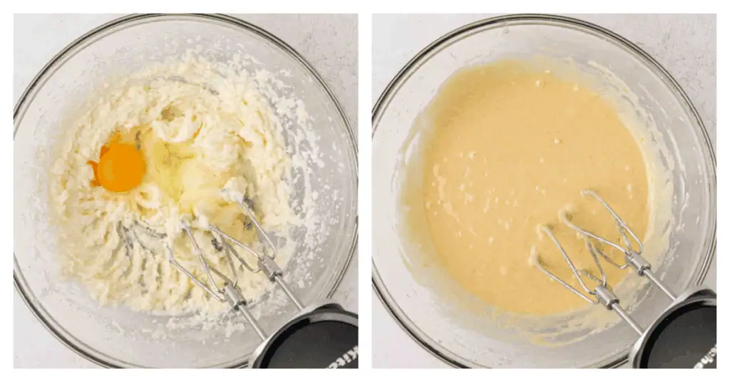 eggs added to the cake batter