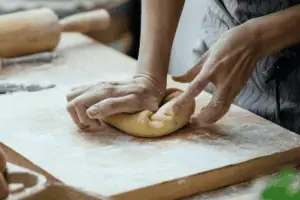 kneading dough by hand