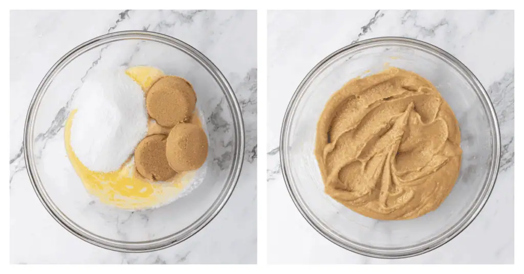 sugars and butter melted together