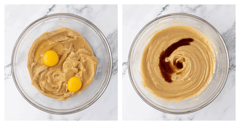 eggs and vanilla added together