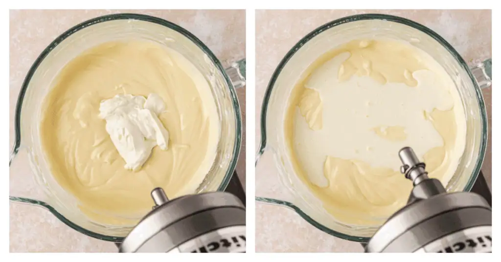 sour cream and heavy cream added to cheesecake batter