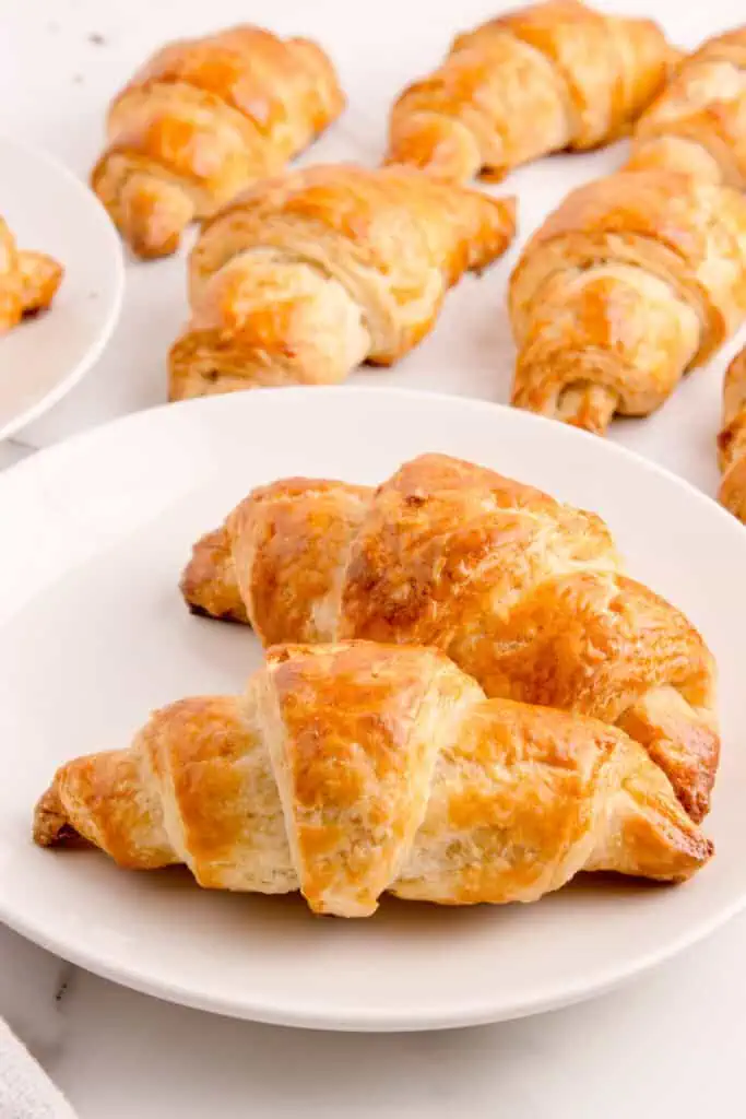 two croissants on a plate