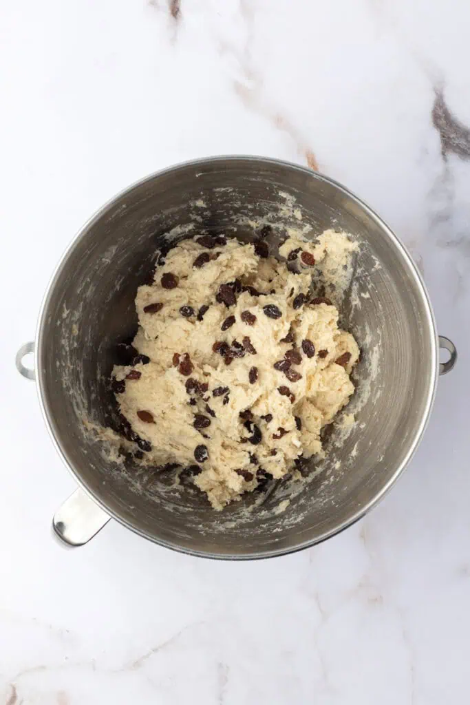 Irish soda bread dough in a bowl