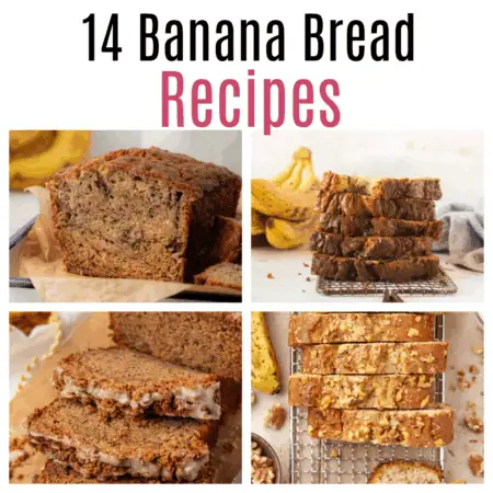 banana bread recipe collage