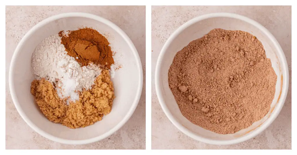 streusel dry ingredients in a bowl