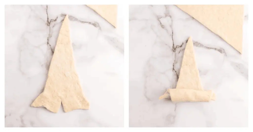 dough rolled into a croissant shape