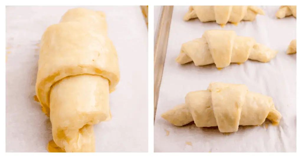 croissants proofed and egg washed