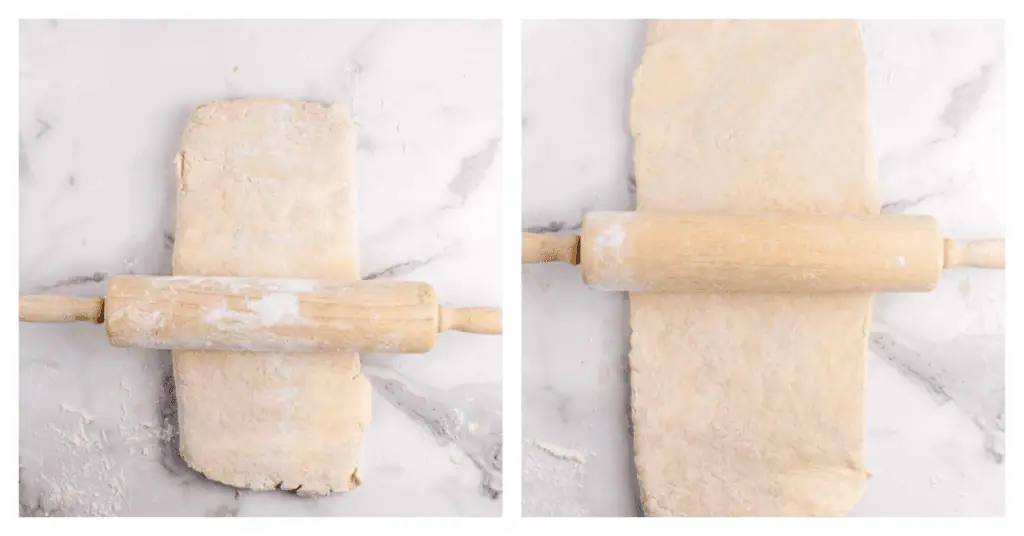 dough rolled out to a rectangle