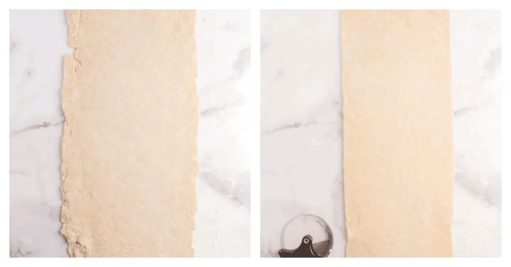 dough rolled out and trimmed