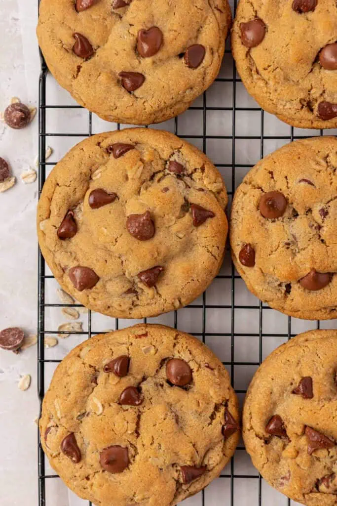 baked chik fil a cookies on a wire rack
