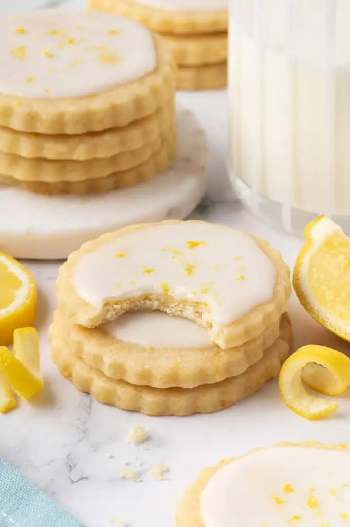 three cookies stacked