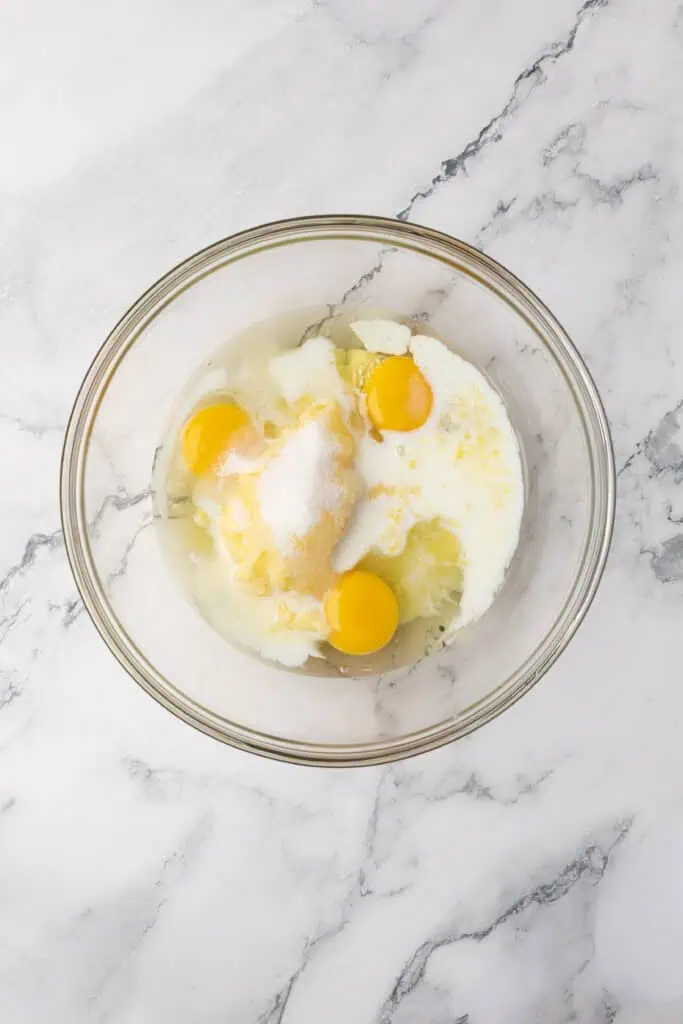 wet ingredients in a bowl