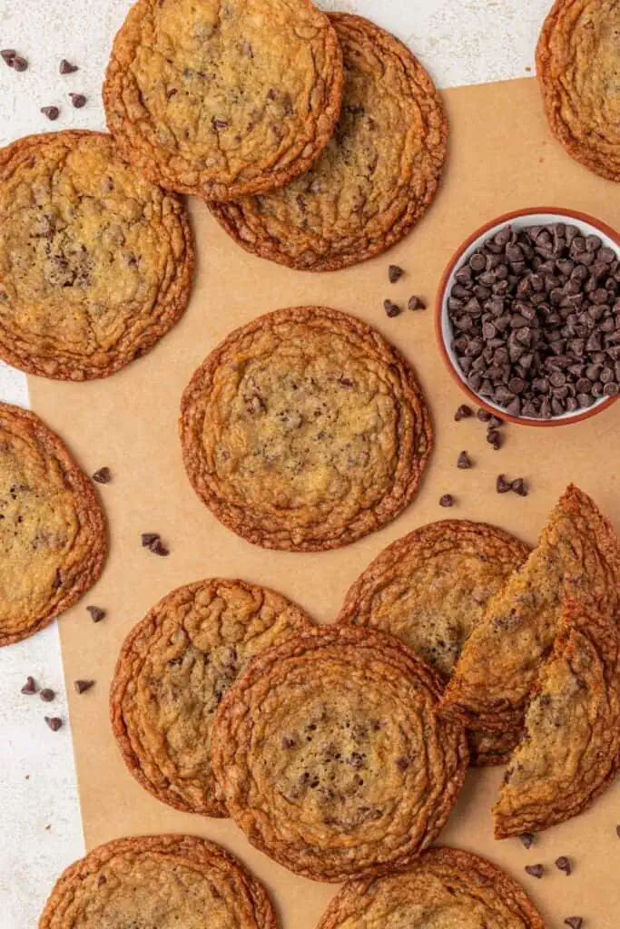 baked cookies on parchment paper
