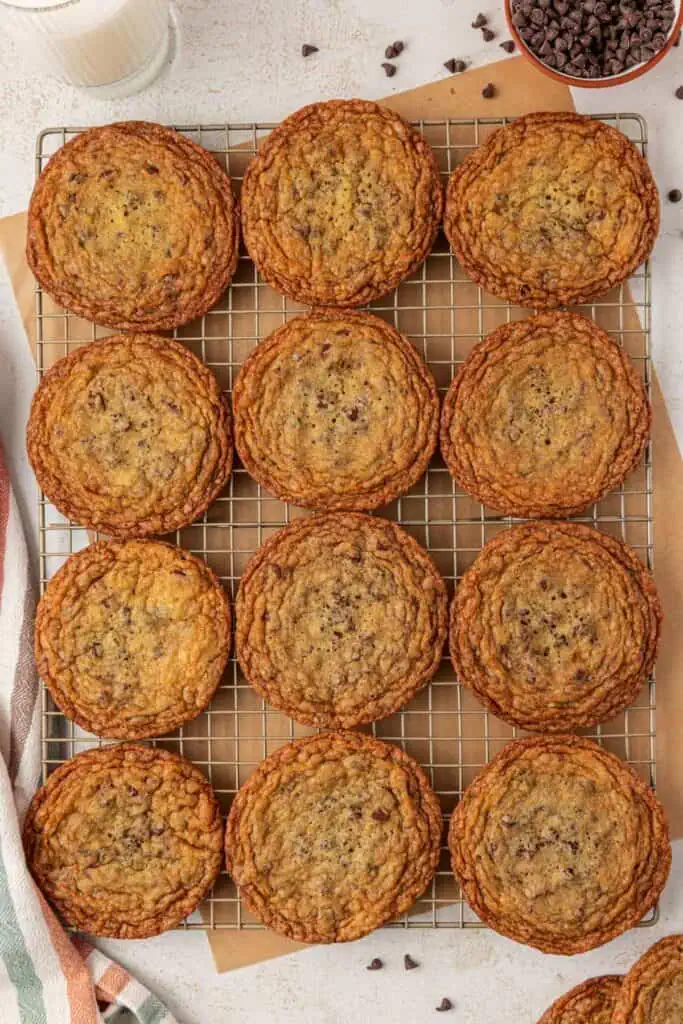 dozen baked cookies on a wire rack