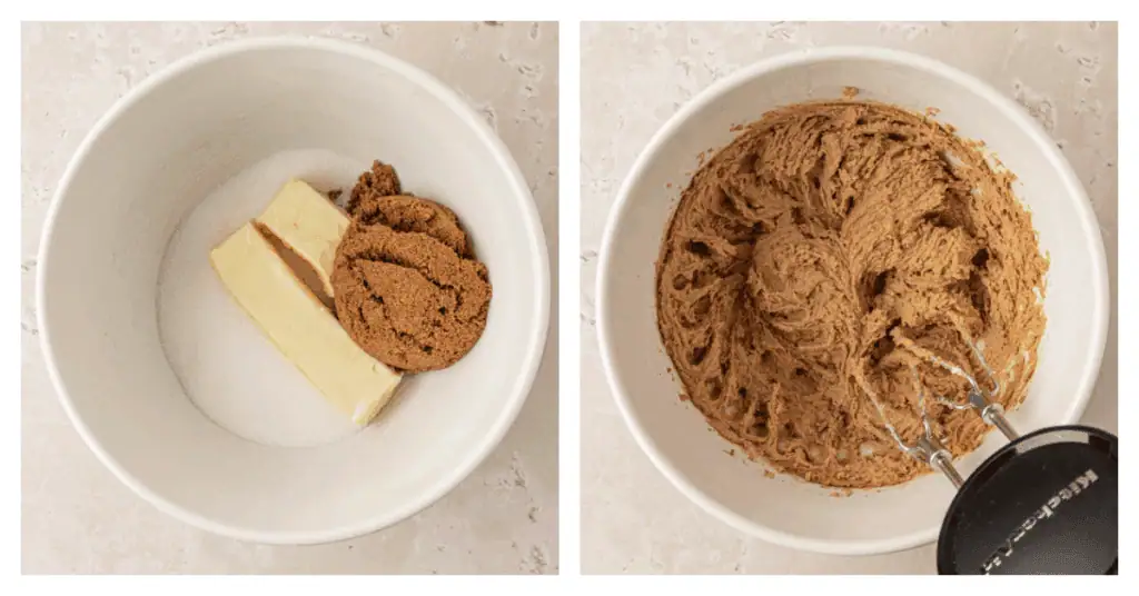 sugars and butter creamed together