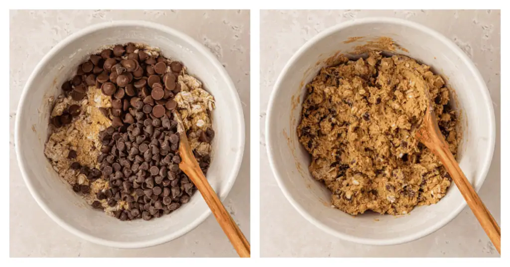 chocolate chips added to cookie dough