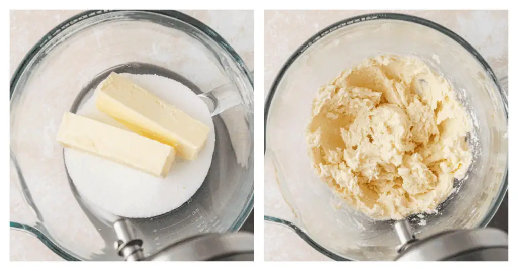 butter and sugar creamed together