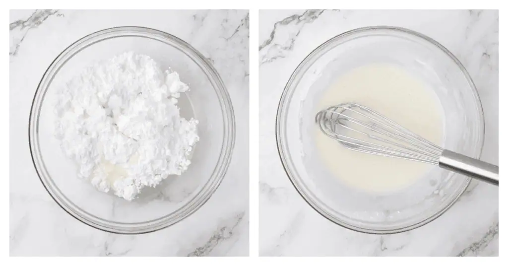 lemon icing mixed together in a bowl