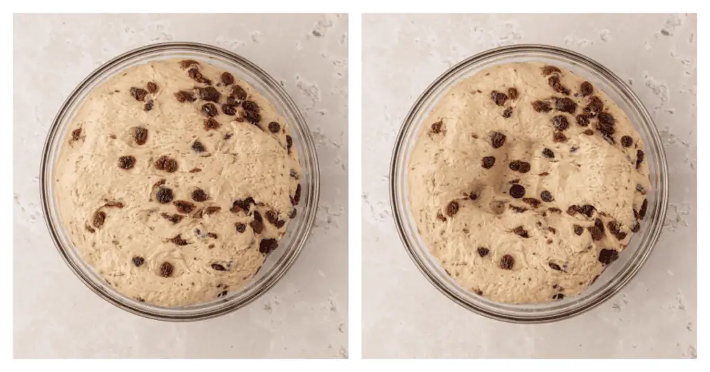dough risen and then punched down