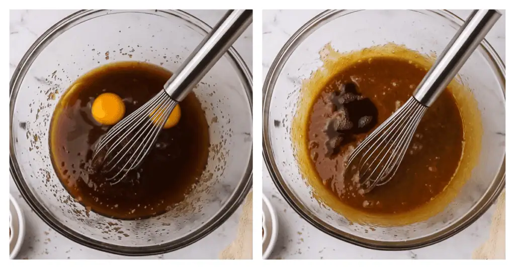 eggs and vanilla added to the bowl