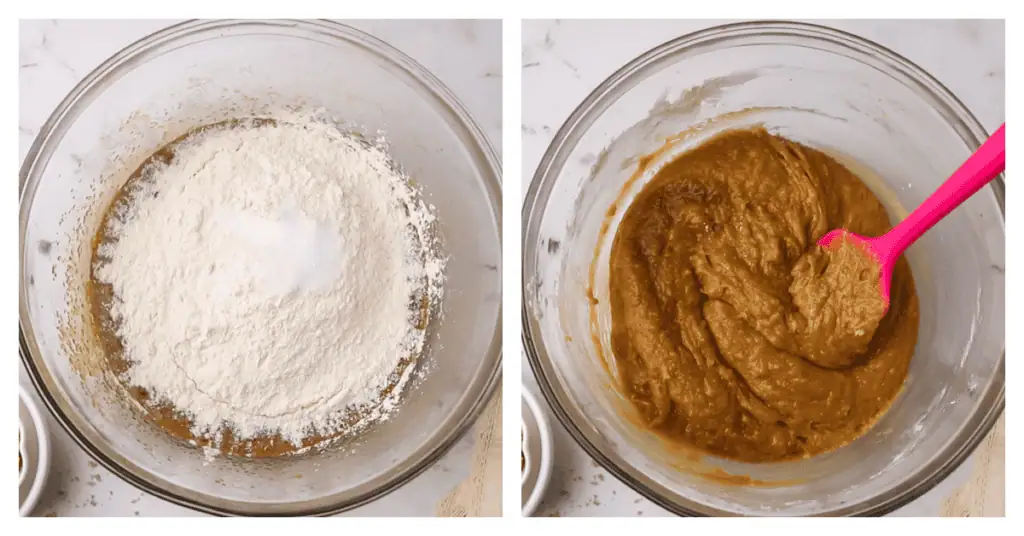dry ingredients added to the bowl