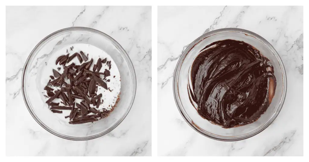 heavy cream and chocolate stirred togther