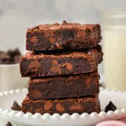 stack of four chocolate cookie bars