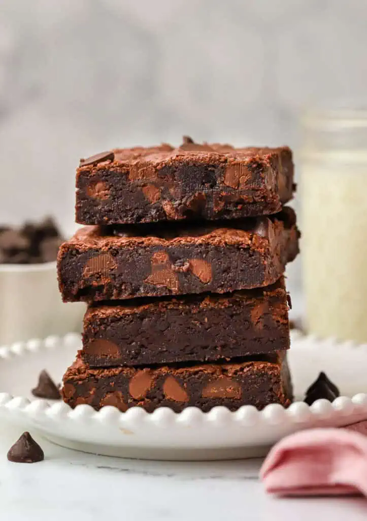 stack of four chocolate cookie bars