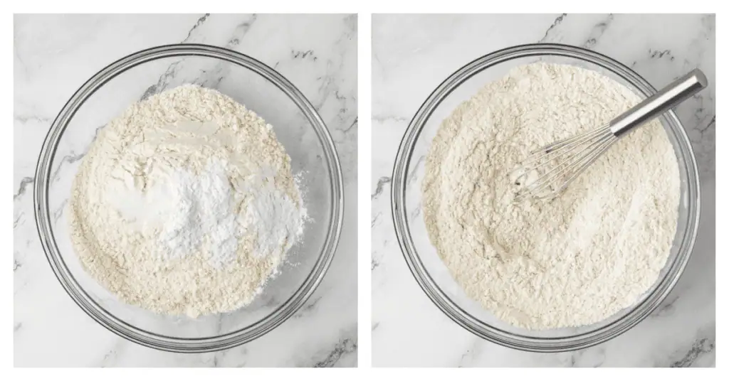 dry ingredients whisked together in a bowl