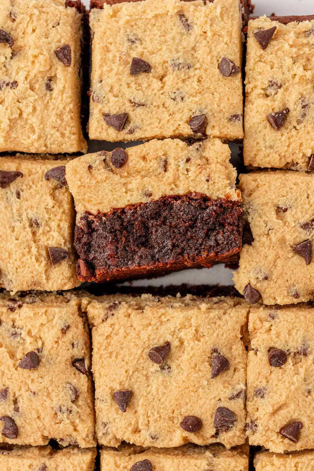 brownies cut and close together with one on its side