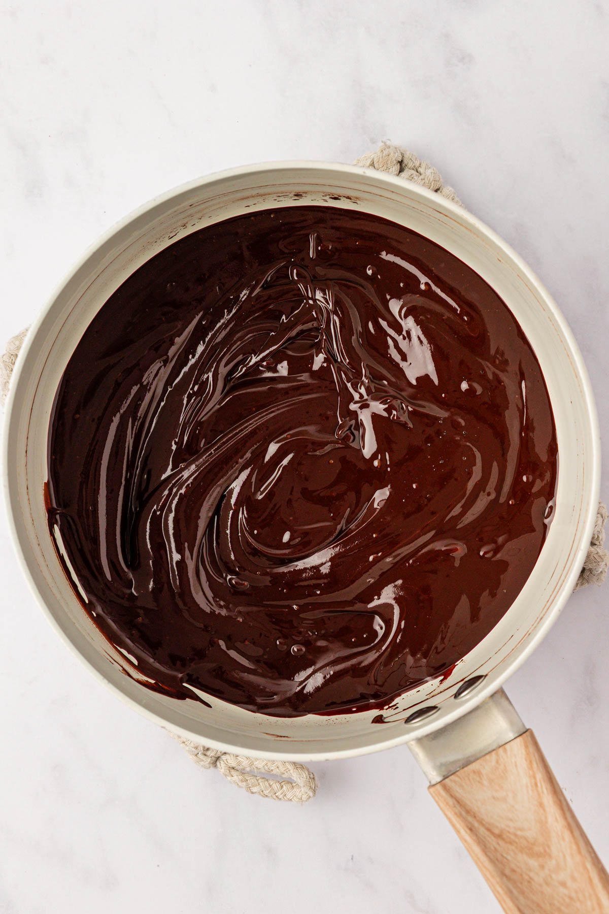 chocolate mixture in a saucepan
