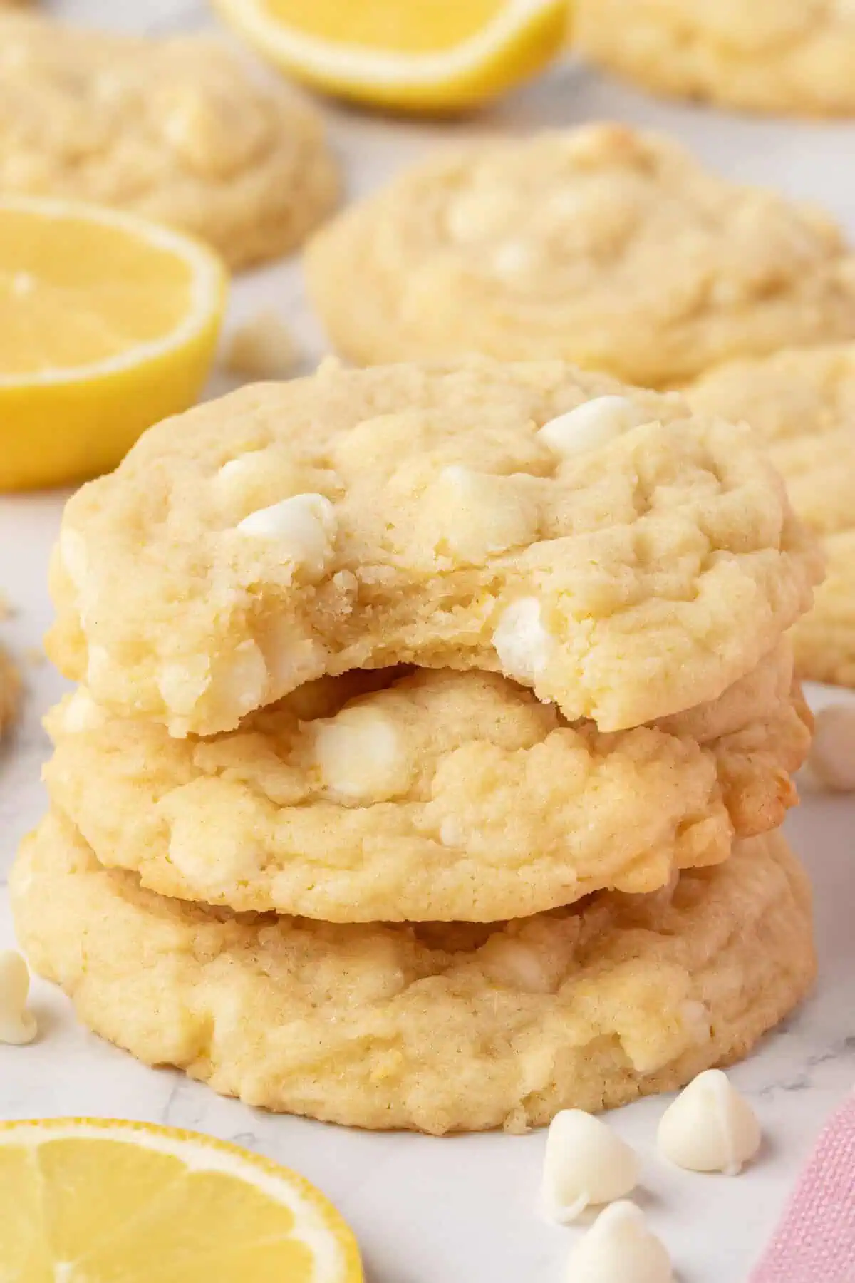 three cookies stacked