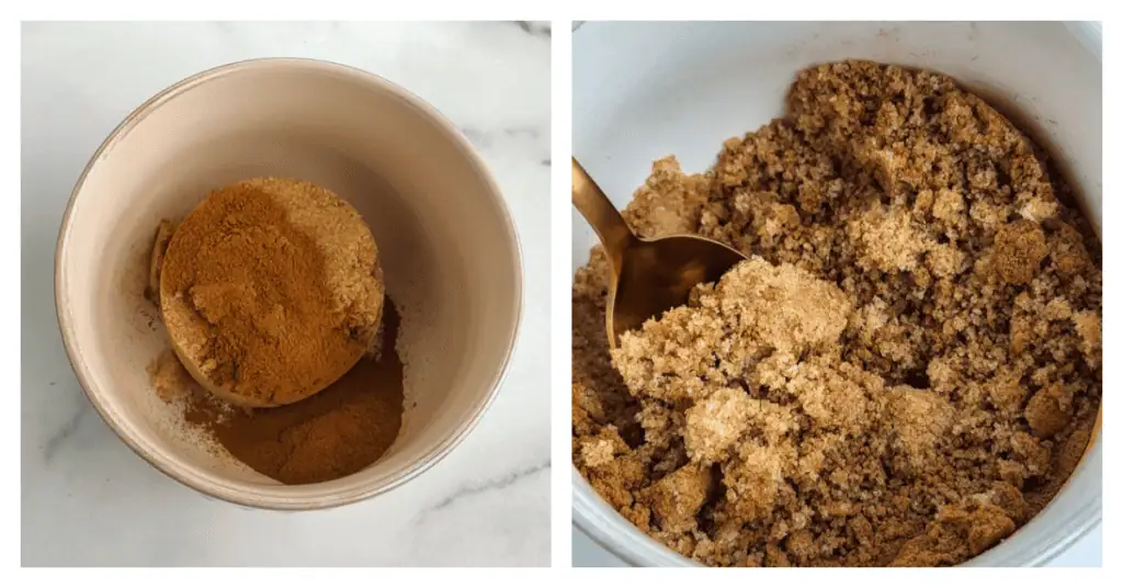 brown sugar and cinnamon stirred together