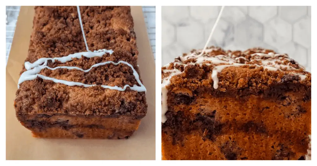 glaze drizzled on baked bread