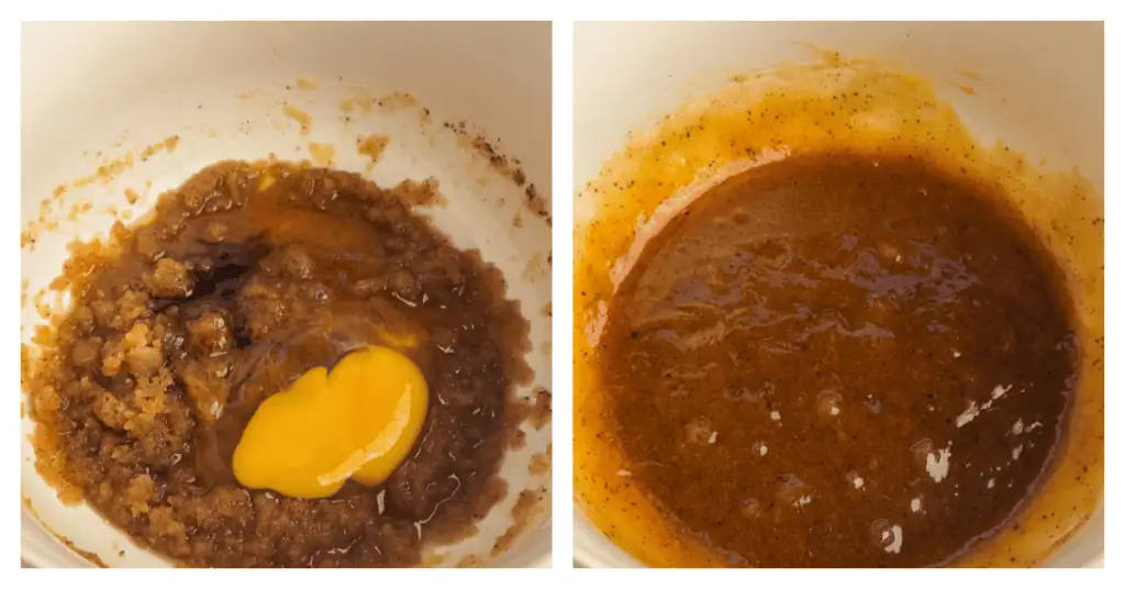 egg, vanilla and milk added to the cookie dough