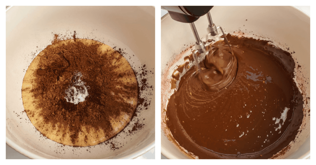 condensed milk, cocoa powder, salt, and vanilla mixed together
