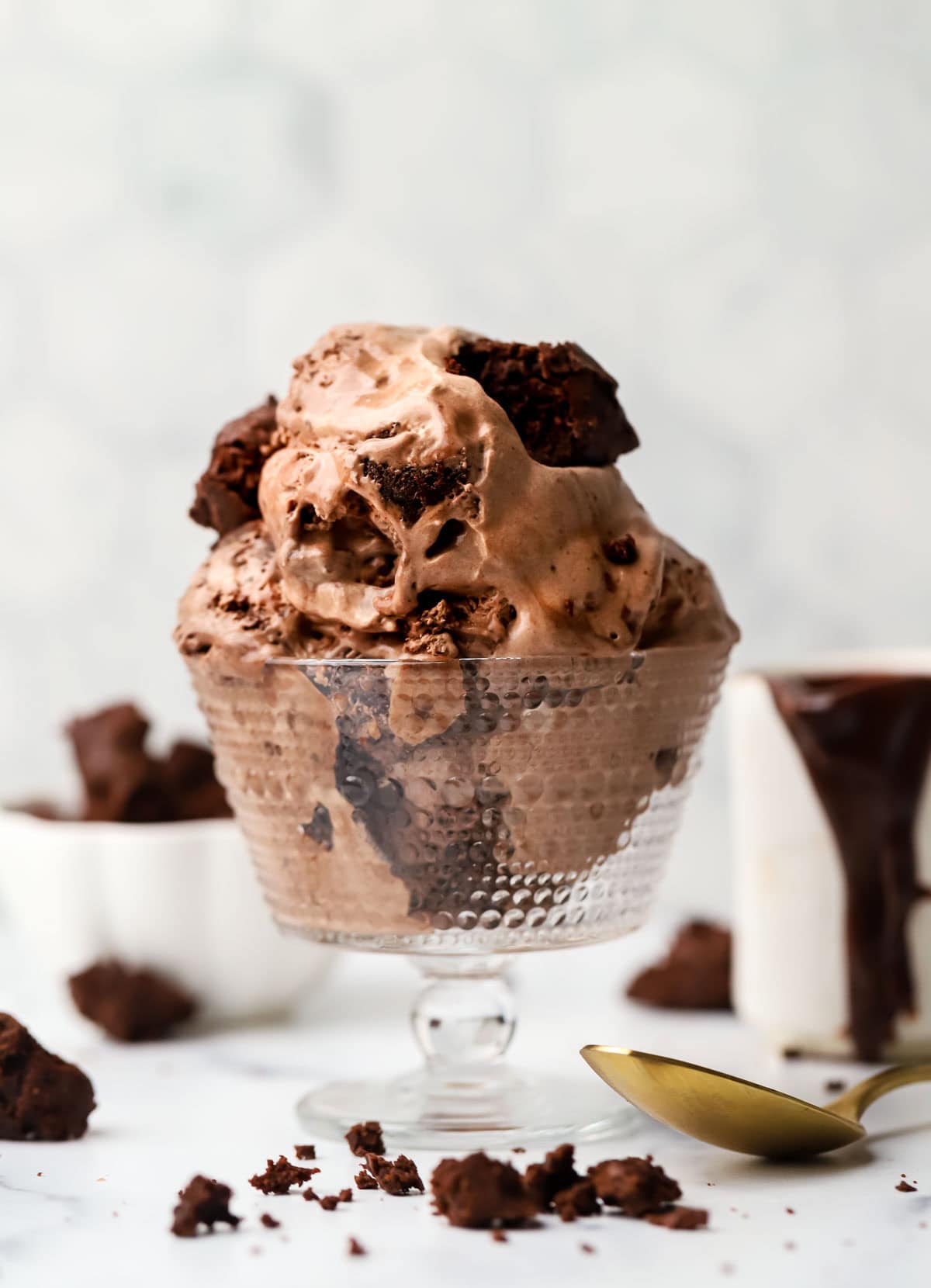 ice cream scooped into a dish