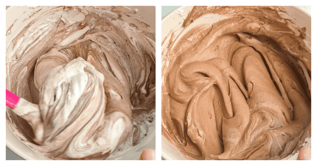whipped cream folded into the ice cream base
