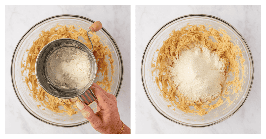 flour added to the cookie dough