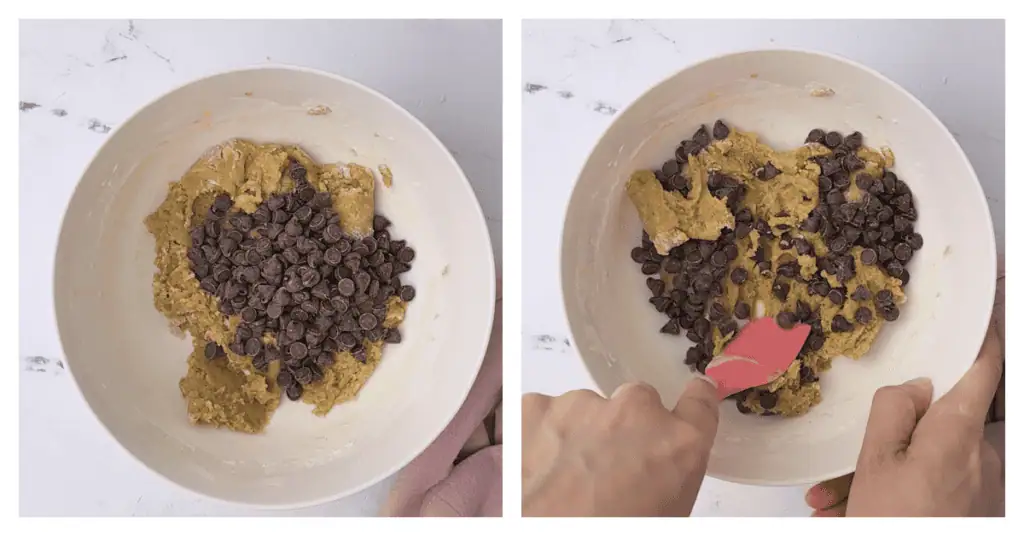 chocolate chips added to cookie dough