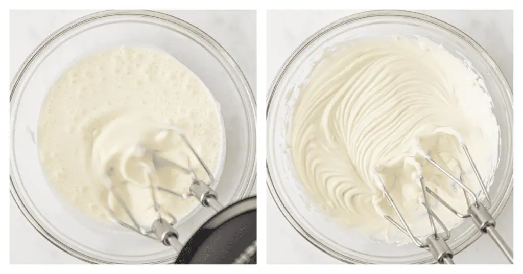 heavy cream whipped into peaks