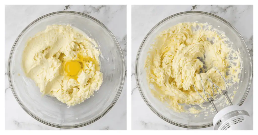 egg added to the cookie dough